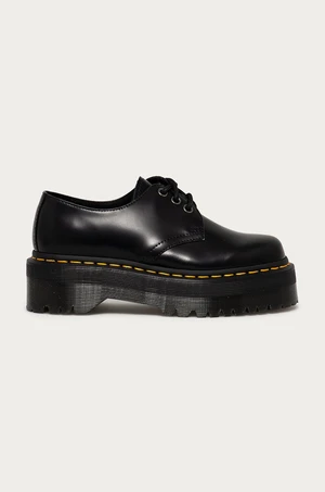 Kožené polobotky Dr. Martens 1461 Quad dámské, černá barva, na platformě, 25567001