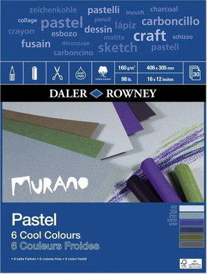 Daler Rowney Murano Pastel Paper 40,6 x 30,5 cm 160 g Cool Colours Vázlattömb