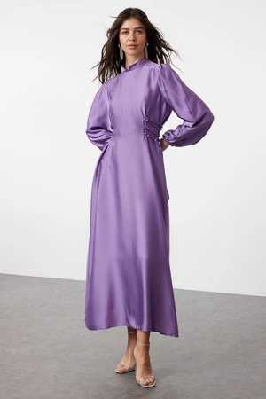 Trendyol Lilac Waist Briti Satin Evening Dress