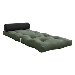 Zielonoszary materac futon 70x200 cm Wrap Olive Green/Dark Grey – Karup Design