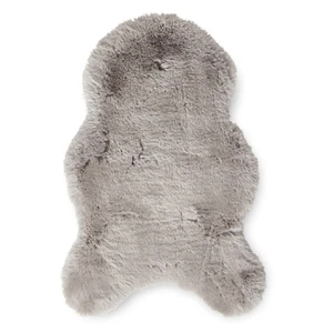 Jasnoszara syntetyczna skóra 60x90 cm Super Teddy – Think Rugs