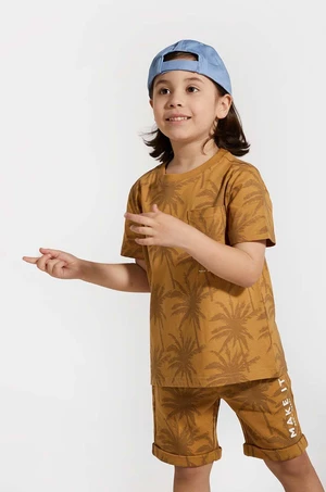 Detské bavlnené šortky Coccodrillo hnedá farba