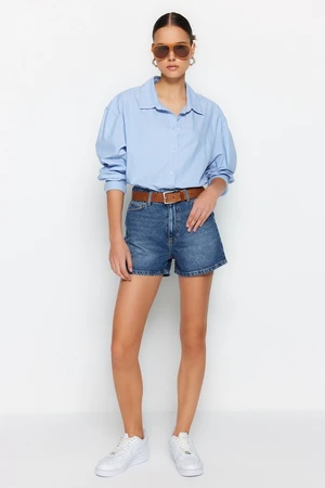 Trendyol Dark Blue Denim Shorts