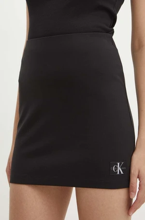 Sukňa Calvin Klein Jeans čierna farba, mini, rovný strih, J20J223608