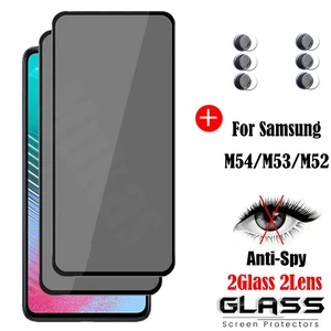 Privacy Screen Protector Tempered Glass For Samsung Galaxy M54 Anti-Spy Glass For Samsung M53 Camera Film For Samsung M52 5G