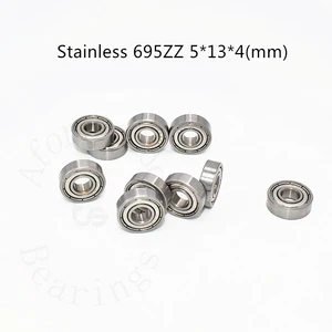 Stainless steel bearing S695ZZ 10 Pieces 5*13*4(mm) free shipping antirust metal sealed High speed Mechanical equipment parts