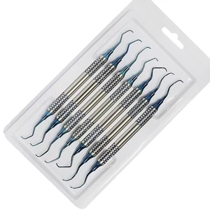 7Pcs Dental Tooth Cleaning Scaler Manual Use Professional Gracey Curette Periodontal Bone Curettes Perio Dental Instrument Tool