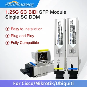 1.25G SC Bidi SFP Module Tx1310nm/Rx1550nm Mini GBIC SFP WDM Fiber Transceiver Module 3km~80km For Cisco/Mikrotik/Ubiquit/Zte