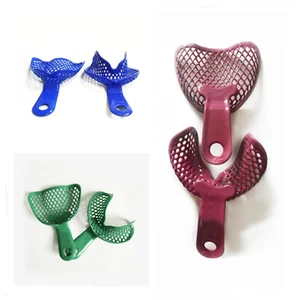 6Pcs Dental Impression Trays Plastic-Steel Teeth Holder Trays S/M/L Edentulous Jaw Impression Tray Dentistry Materials Tools