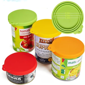 3 In 1 Reusable Food Storage Keep Fresh Tin Cover Cans Cap Pet Can Box Cover Silicone Can Lid Hot Kitchen Supply Mould Proof Hot