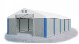 Garážový stan 5x6x2,5m střecha PVC 560g/m2 boky PVC 500g/m2 konstrukce ZIMA Bílá Šedá Modré