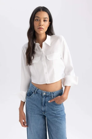 DEFACTO Crop Sensual Long Sleeve Shirt