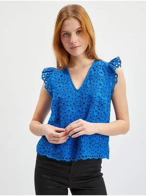 Orsay Blue Ladies Patterned Blouse - Women