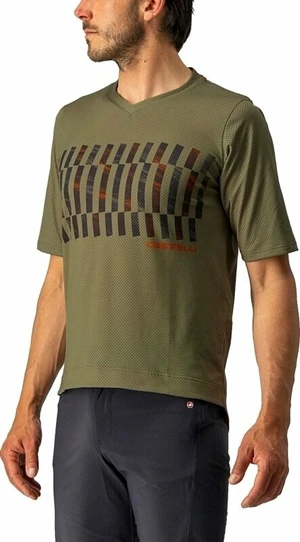 Castelli Trail Tech SS Dres Olive Green/Dark Gray/Orange Rust S