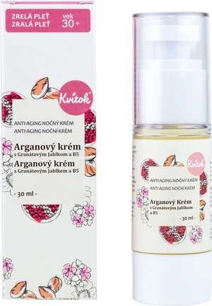 KVITOK Nočný arganový krém pre zrelú pleť 30+. 30 ml