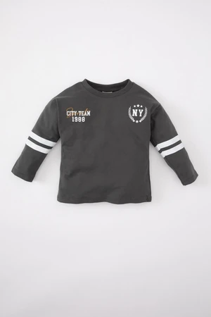 DEFACTO Baby Boy Crew Neck Printed Long Sleeve T-Shirt