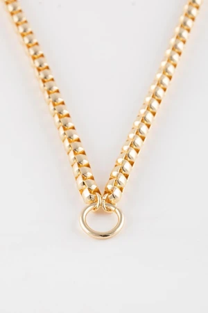 DEFACTO Women's Thick Chain Ring Detailed Gold Necklace