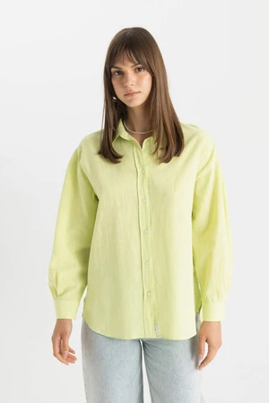 DEFACTO Relax Fit Flared Cotton Long Sleeve Shirt Tunic