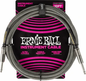 Ernie Ball Braided Instrument Cable Straight/Straight 3 m Droit - Droit Câble d'instrument