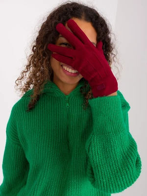 Burgundy, elegant women's gloves