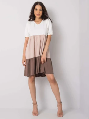 RUE PARIS Dark beige cotton dress