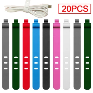 1-20PCS Silicone Cable Winder Organizer Clips Phone Charging Wire Cord Management Buckle Straps Earphone Line Storge Holder Clip