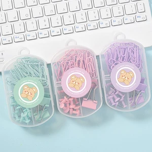 Binding Supplies Metal Clear Binder Clips Set Foldback Clip Stationery Push Pins Paper Clips Set Boxed Long Tail Clip