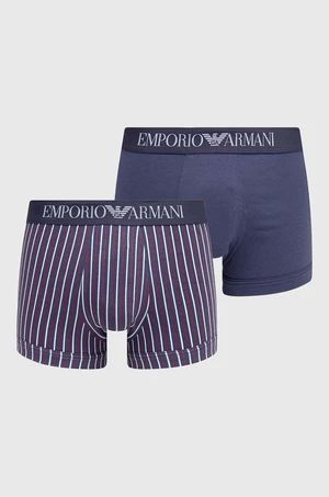 Boxerky Emporio Armani Underwear 2-pak pánske, tmavomodrá farba