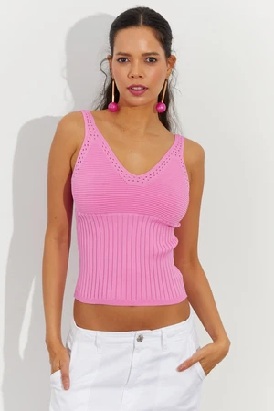 Cool & Sexy Women's Pink Knitwear Blouse