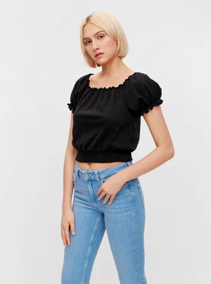 Black Short Blouse Pieces Leaf