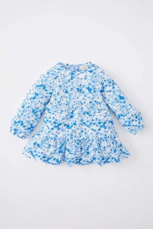 DEFACTO Baby Girl Floral Long Sleeve Textured Dress