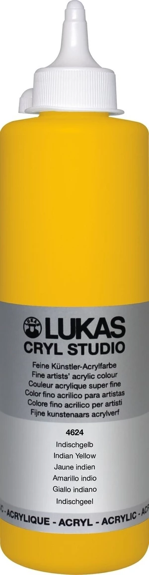 Lukas Cryl Studio Plastic Bottle Acrylic Paint Indian Yellow 500 ml 1 pc