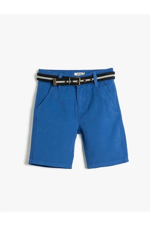 Koton Chino Shorts with Belt Detail and Pockets Cotton