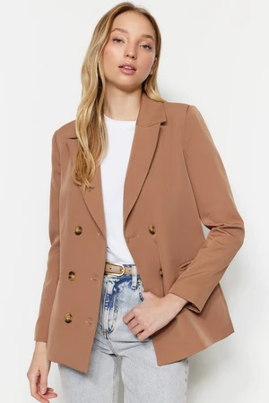 Trendyol Light Brown Regular Lined Woven Blazer Jacket