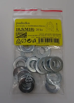 MDtools Podložky ploché DIN 125, pozinkované, pro 6hranné šrouby, různé rozměry Velikost: M12