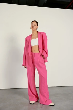 VATKALI Plier Detailed Trousers Pink