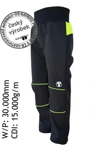 Children's softshell pants - black-reflective yellow