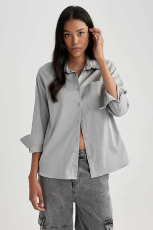 DEFACTO Oversize Fit Poplin Long Sleeve Shirt