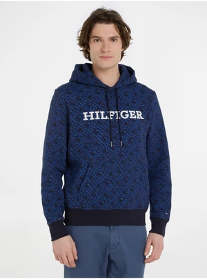 Dark Blue Men's Patterned Hoodie Tommy Hilfiger - Men's