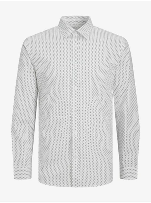 White Mens Patterned Shirt Jack & Jones Joe - Men