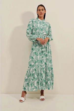 Bigdart 2158 Exotic Pattern Dress - Green