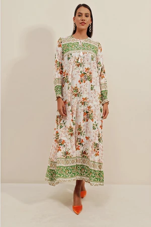 Bigdart 1947 Patterned Long Dress - Green