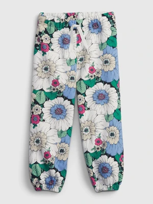 Green and white girly floral sweatpants GAP