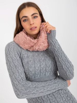 Dirty pink winter neck warmer made of artificial fur