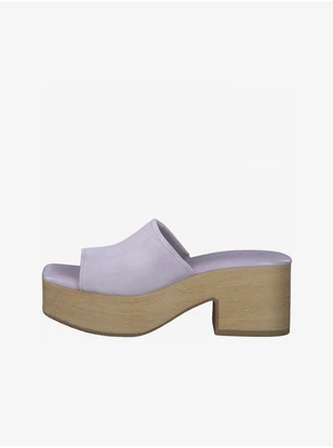 Light purple suede slippers with heels Tamaris - Women