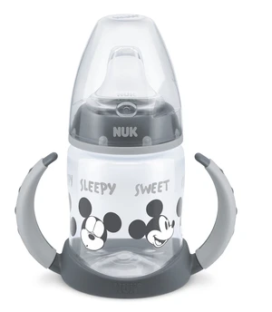 NUK FC Láhev na učení Disney MICKEY s kontrolou teploty, šedá 150 ml