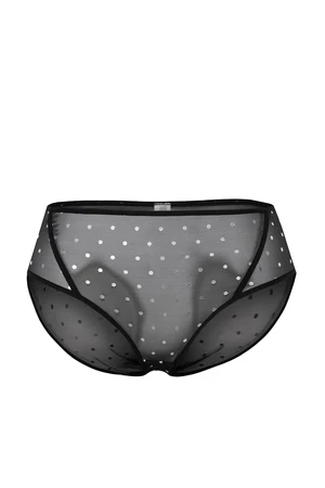 Trendyol Curve Black High Waist Polka Dot Mesh Panties