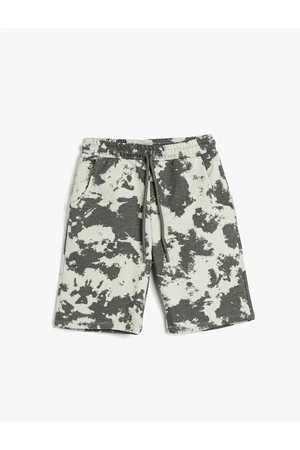 Koton Tie Dye Shorts Patterned Pocket Tie Waist Cotton