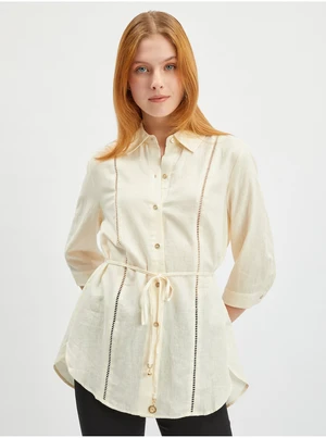 Orsay Creamy Ladies Linen Blouse - Women