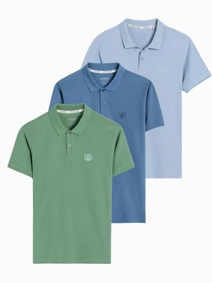 Ombre Set of men's pique knit polo shirts 3-pack